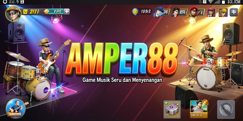 Tampilan gameplay AMPER88 yang interaktif dan penuh warna.