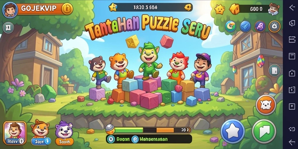 Tampilan gameplay menarik dari GOJEKVIP yang menampilkan teka-teki seru.