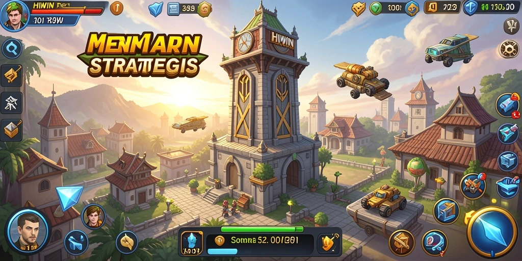 Tangkapan layar gameplay HIWIN yang menampilkan aksi Tower Defense yang seru.