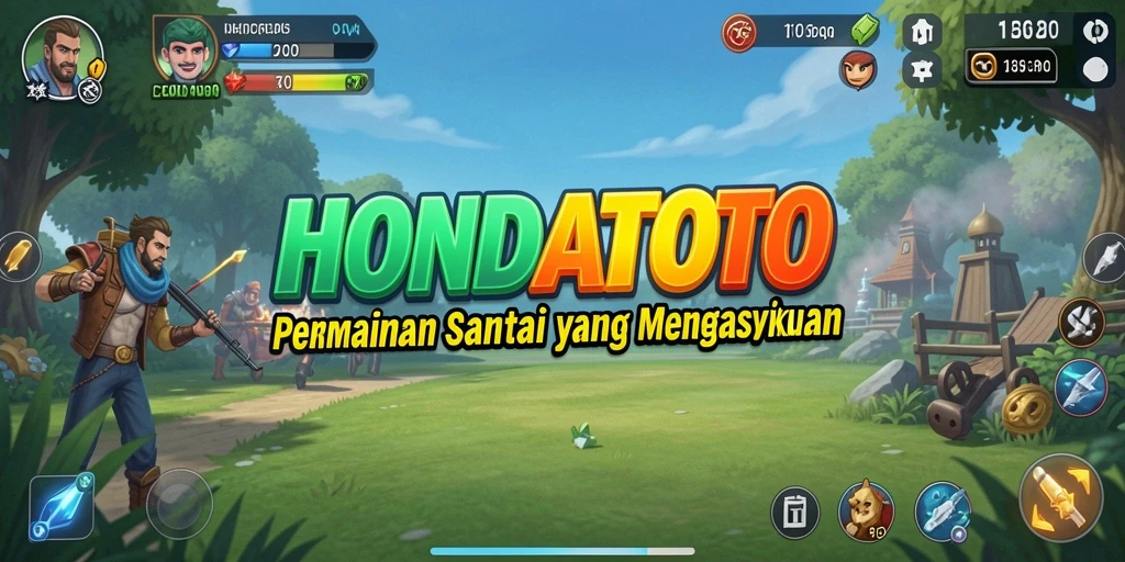 Tampilan gameplay HONDATOTO yang penuh warna dan seru.
