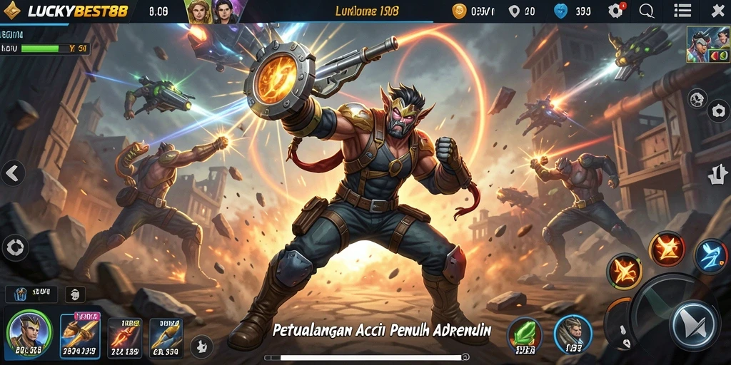 Tampilan gameplay seru dari LUCKYBEST88 di tengah aksi mendebarkan.