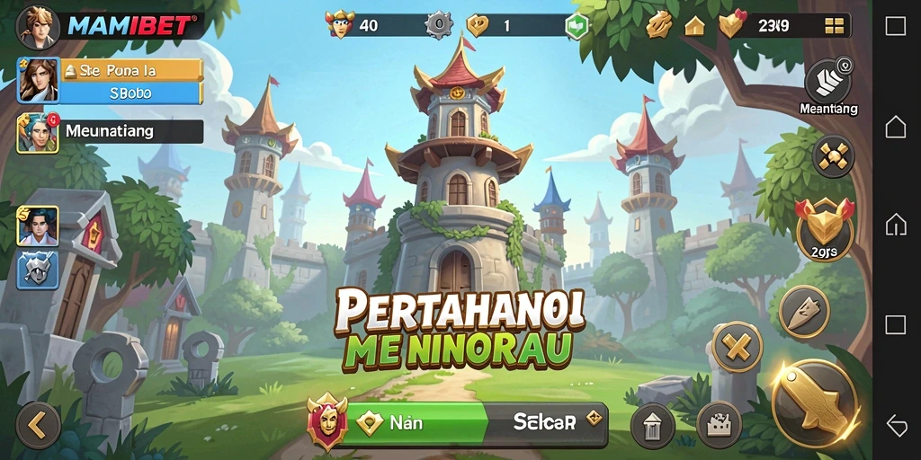 Gambaran gameplay Tower Defense yang menegangkan dalam MAMIBET.