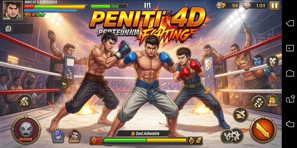 Tampilan gameplay seru dari PENITI4D saat bertarung melawan lawan.