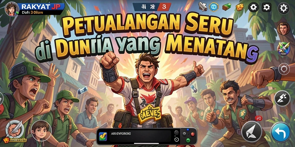 Screenshot gameplay RAKYATJP menunjukkan aksi eksplorasi yang mendebarkan.