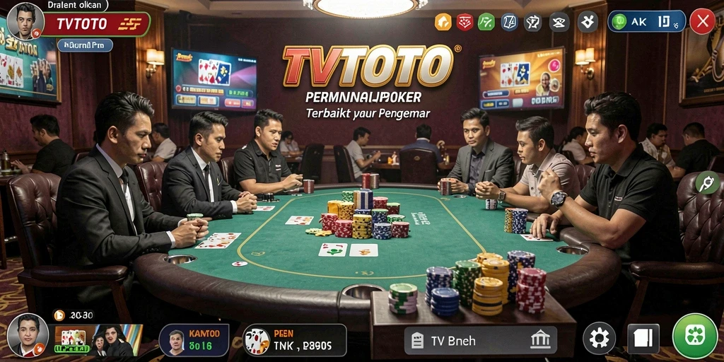 Tampilan permainan Poker yang mendebarkan di TVTOTO.