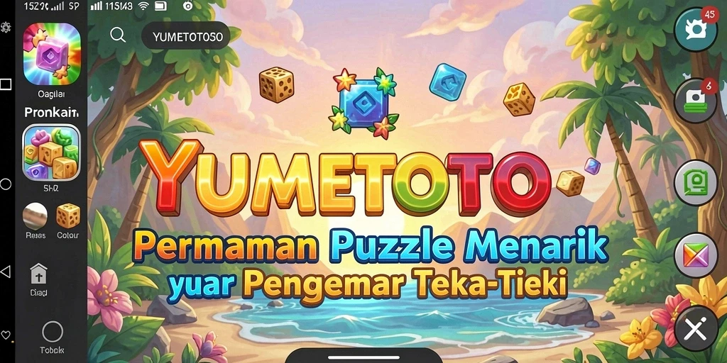 Screenshot utama YUMETOTO menampilkan gameplay puzzle yang seru dan menantang.